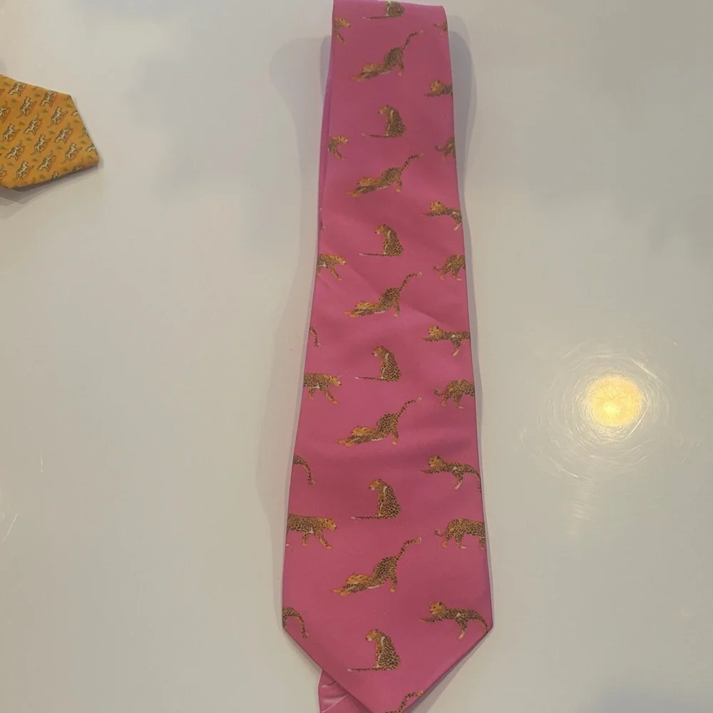 Pink Tie with Leopard Print